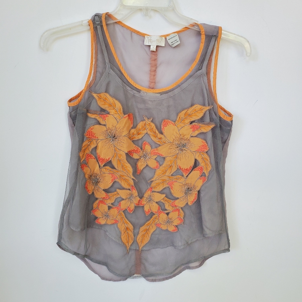 MISS Me Twin Tank Top w/ Embroidery and Beadwork! Size Med.
